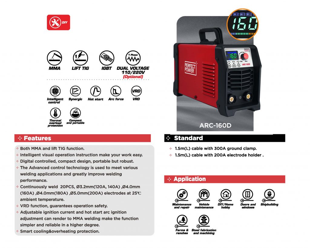 2-IN-1 Stick Welder 160Amp MMA ARC Welder Machine With Lift TIG