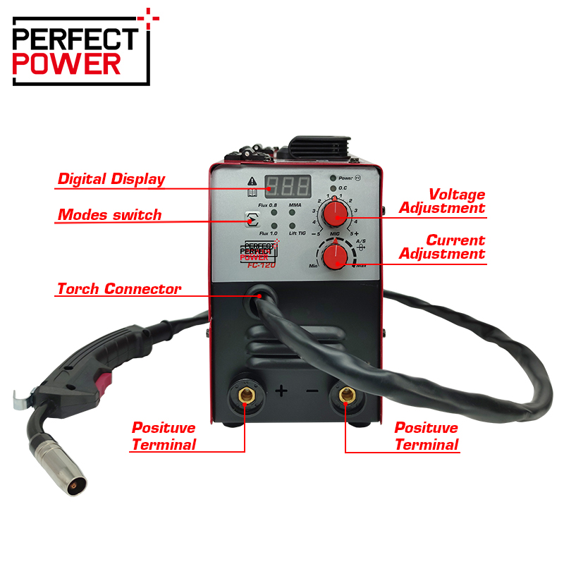 FLUX CORED MMA FC-120 Gasless Flux Cored Wire Inverter Welding Machine With MMA