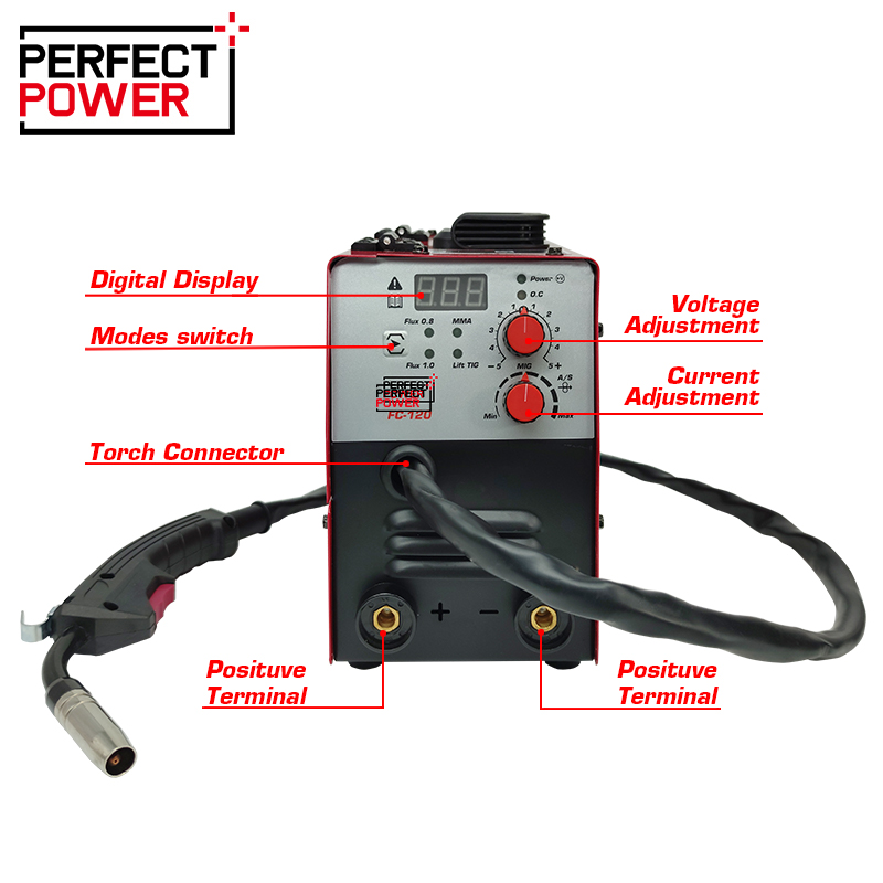 Soldadora Energy 120 Ampers MIG FLUX (GASLESS) +TIG LIFT+MMA