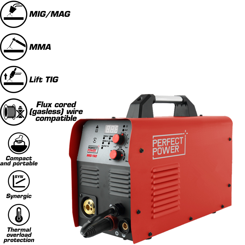 Perfect Power Welders MIG-160 Gas Gasless MIG/MAG IGBT Inverter Welding Machine Mig Welders Mig Welding Machine