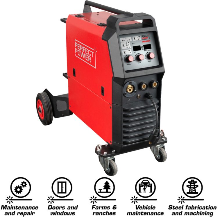 Perfect Power Welders MIG-200T MIG MAG IGBT Inverter Welding Machine Gas Shield Mig Welding Machine MIG/TIG/MMA Welding Machine