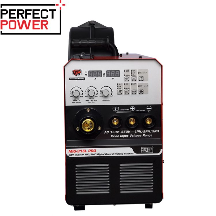 MIG Welder Gas Gasless MIG Welding Machine 315Amp 150V 500v Dual Voltage Flux Core Welder 4 in 1 MIG MAG TIG ARC Welder IGBT Inverter