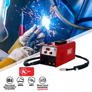 FC-120X MIG Welder, 120Amp 220V Gas/Gasless Flux Core Welder, MIG/Lift TIG/Stick 3-in-1 Welding Machine, IGBT Inverter Welder for Home Repairing