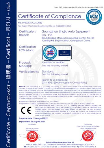 ce for MIG Welding Machines, TIG Welding Machines, Stick Welding Machines, Plasma Cutter & Multi-Process Welding Machines