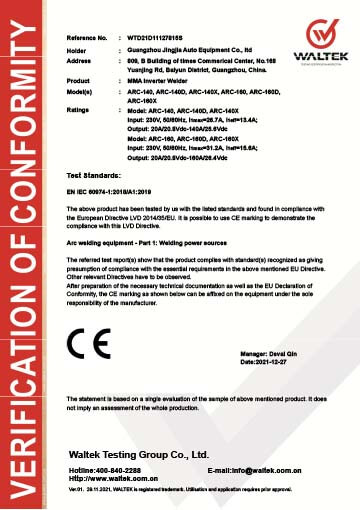 ce for MIG Welding Machines, TIG Welding Machines, Stick Welding Machines, Plasma Cutter & Multi-Process Welding Machines